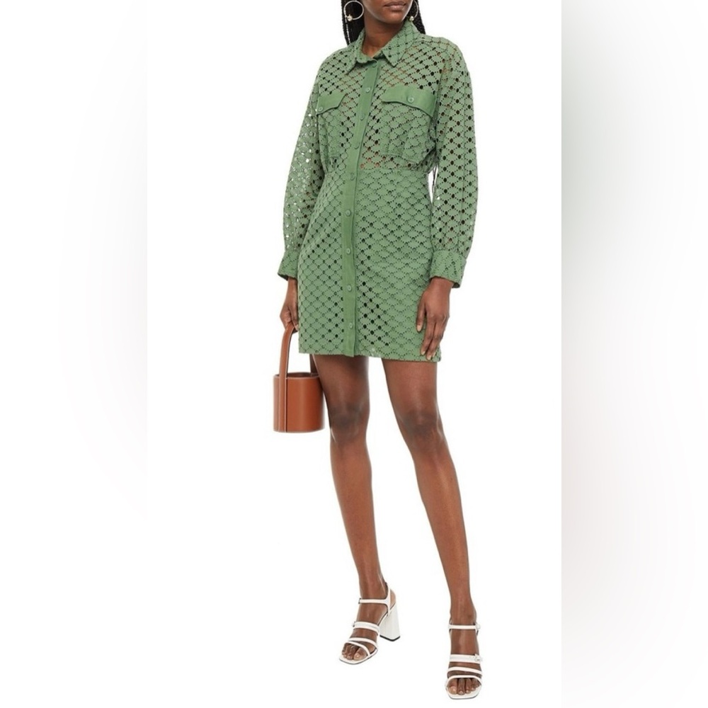 Sandro Green Eyelet Dress